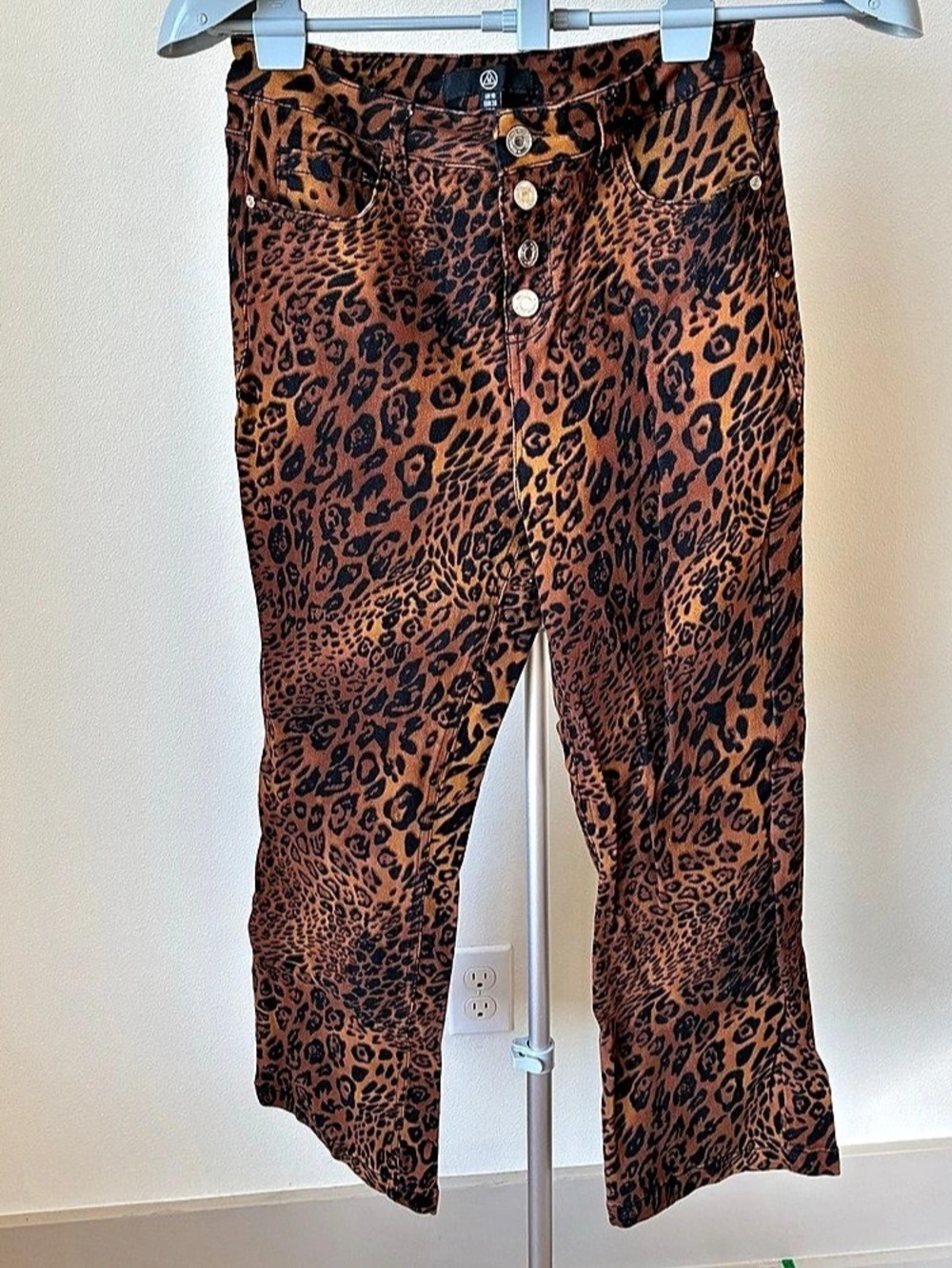 Missguided Leopard Print Straight Leg Jeans US 6 Like New